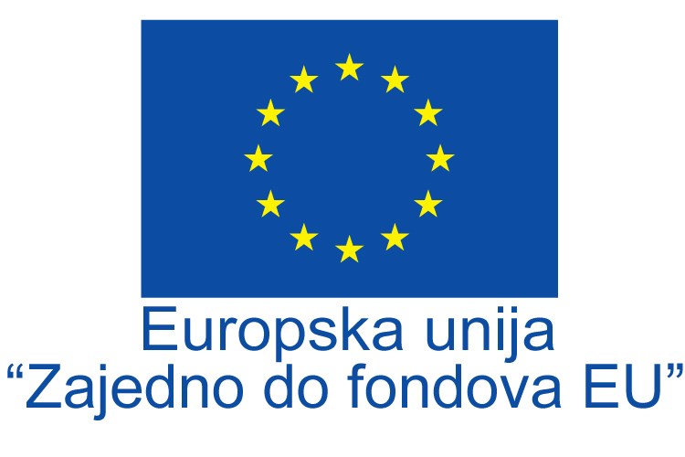 Slika Zastava EU uz natpis "Zajedno do fondova EU"